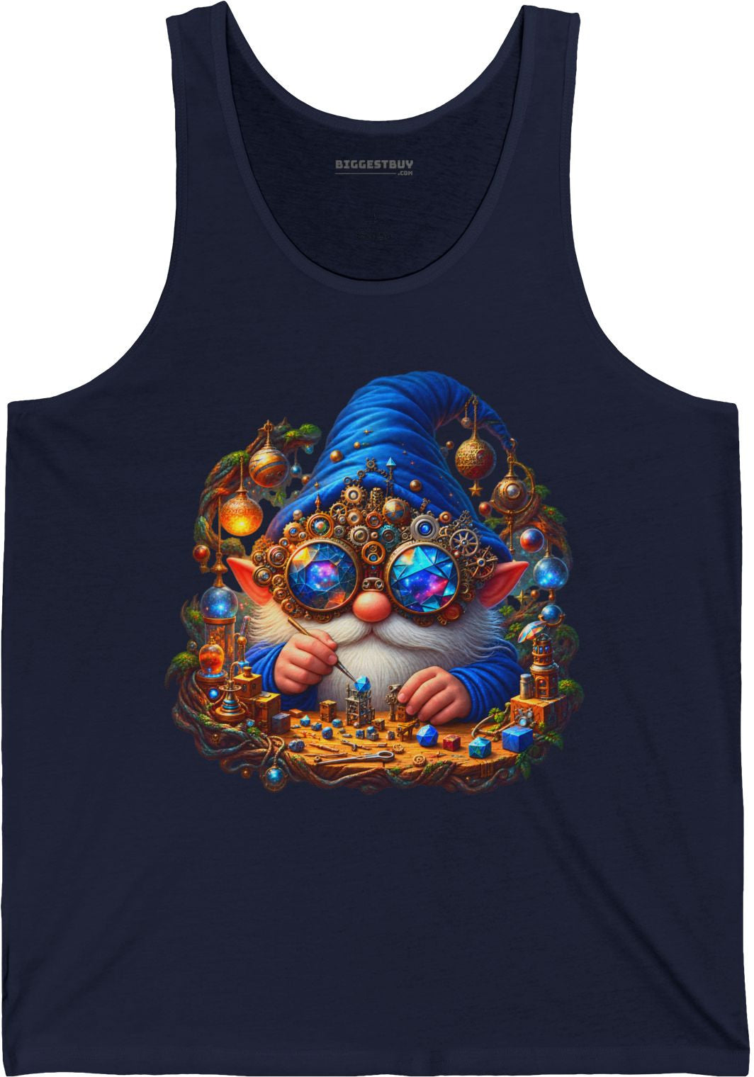 Gnome Of - Jersey Tank Top in Navy, front view