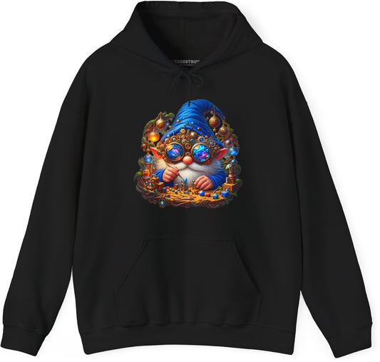Gnome Of - Pullover Hoodie in Black, front view
