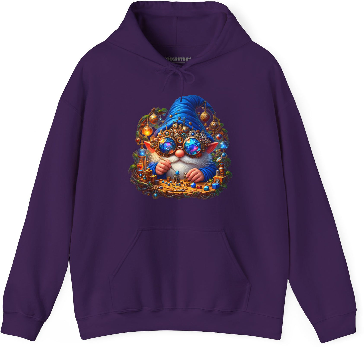 Gnome Of - Pullover Hoodie in Purple, front view