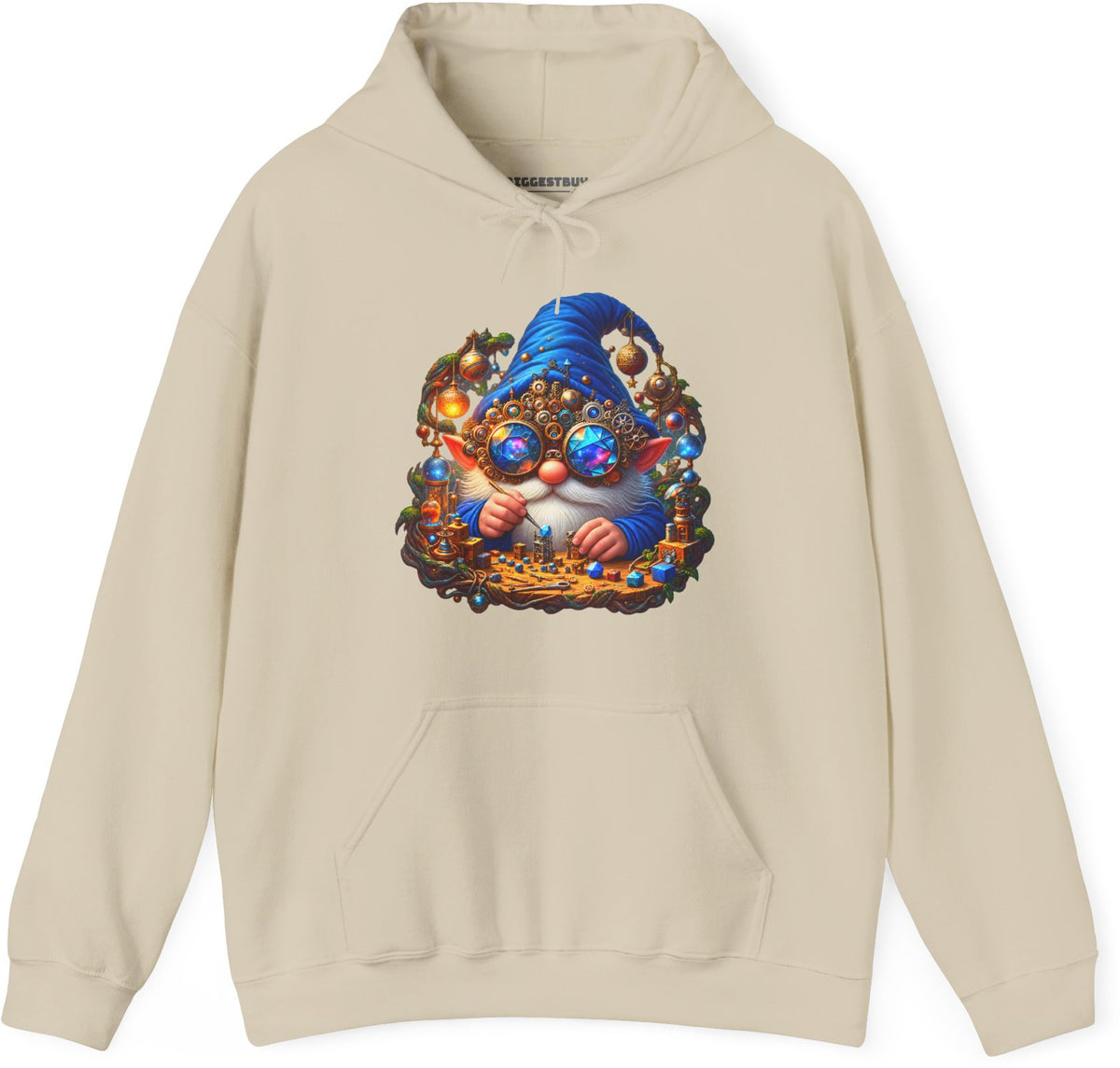 Gnome Of - Pullover Hoodie in Sand, front view