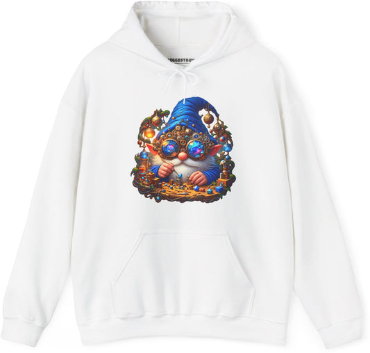 Gnome Of - Pullover Hoodie in White, front view