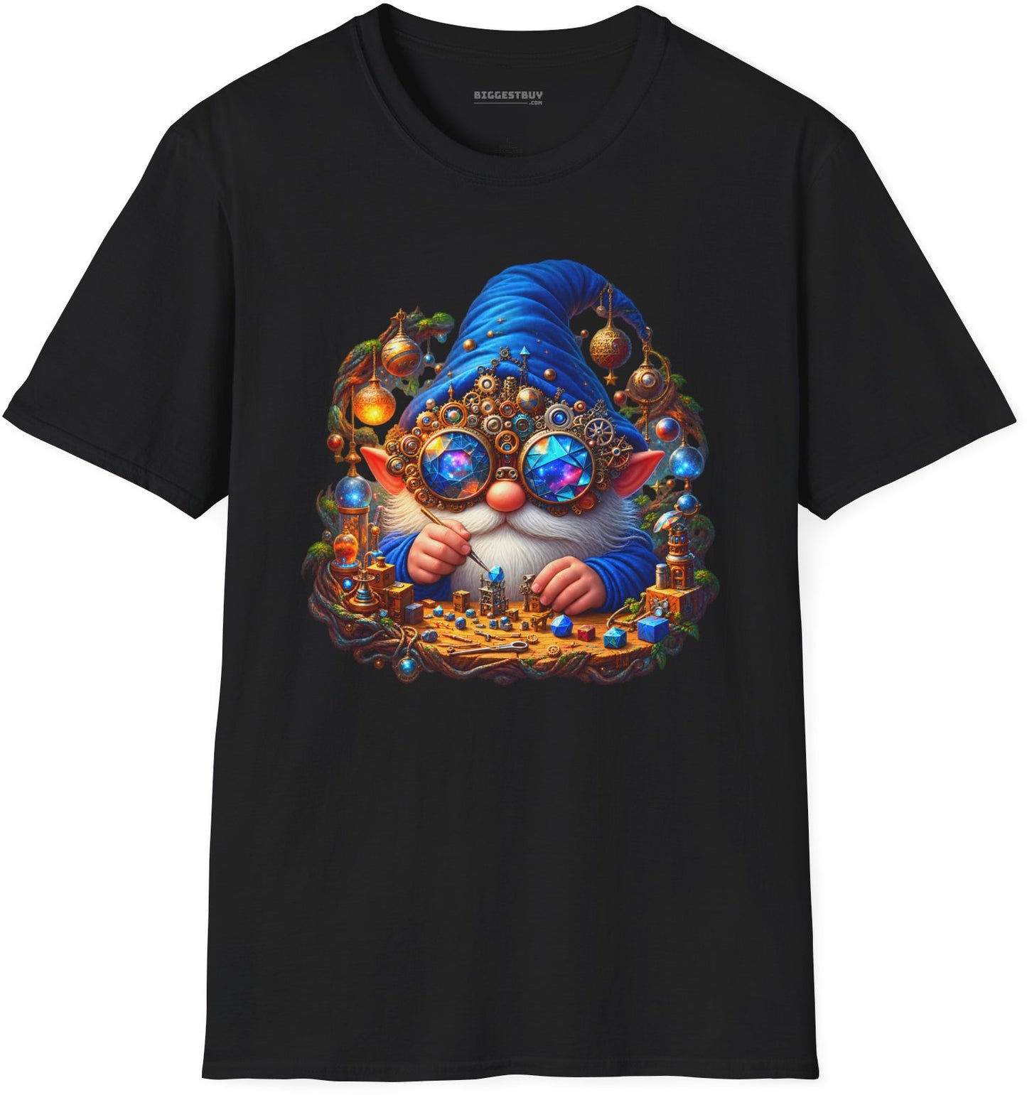 Gnome Of - Softstyle T-Shirt in Black, front view
