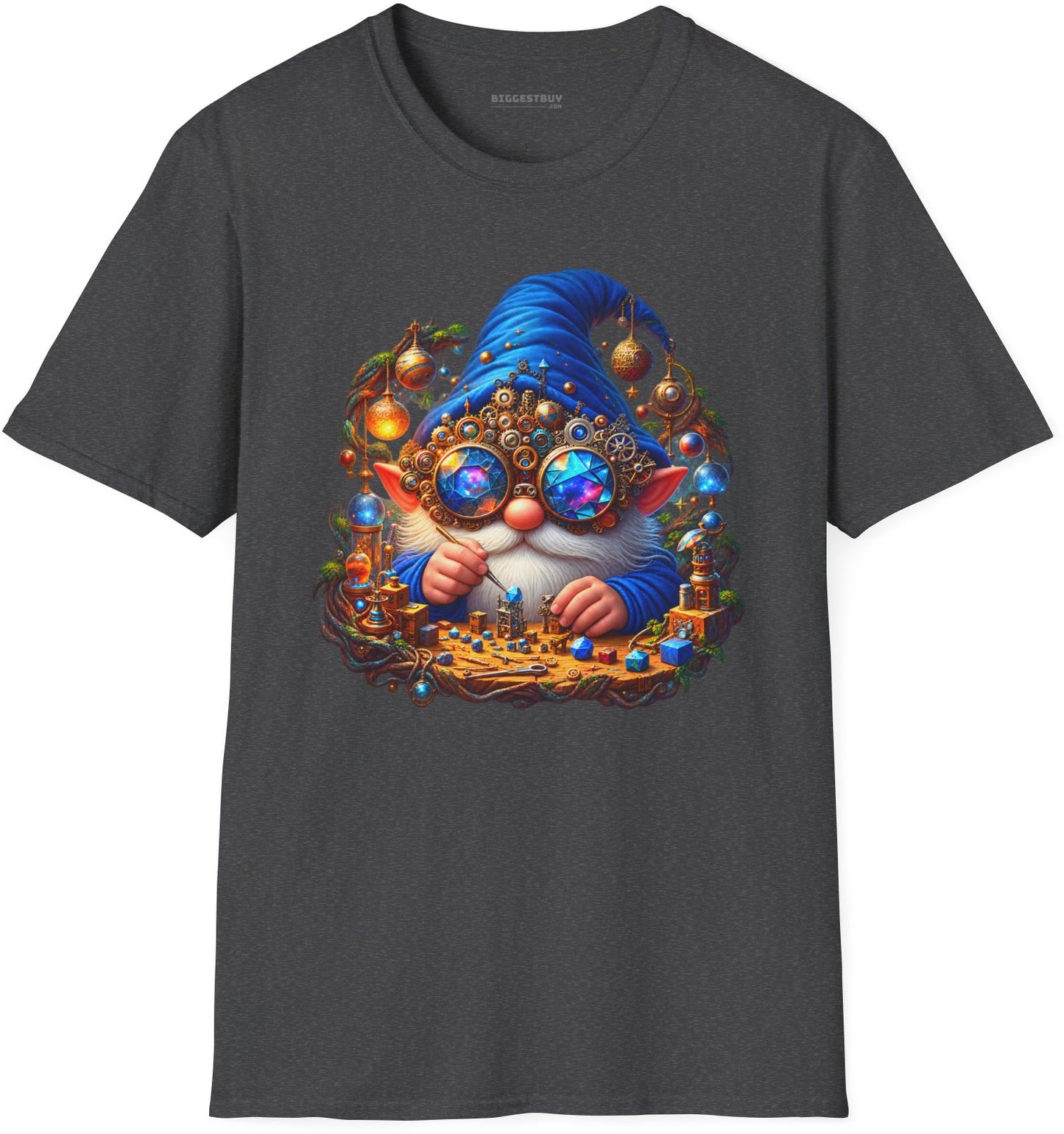 Gnome Of - Softstyle T-Shirt in Dark Heather, front view