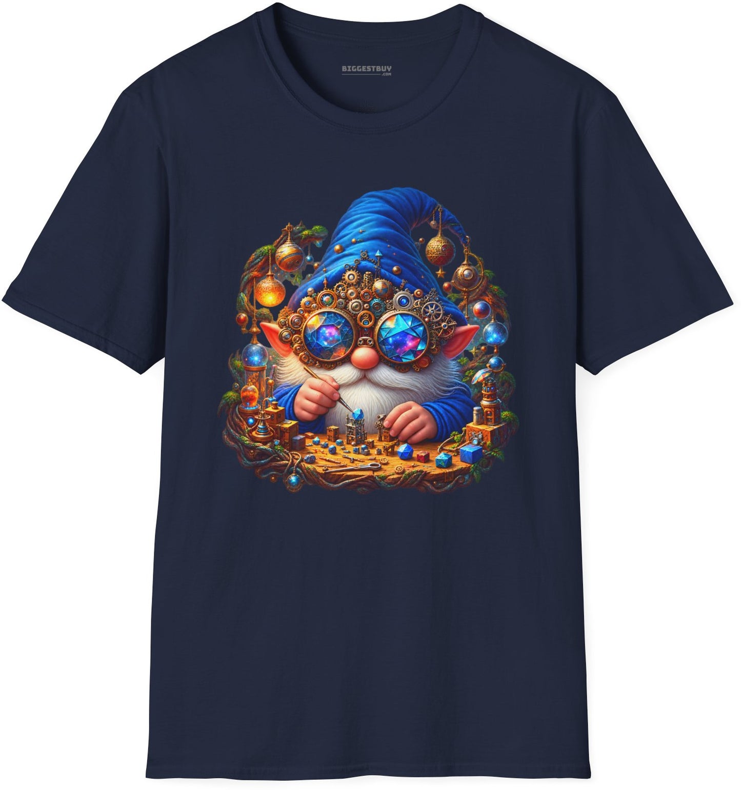 Gnome Of - Softstyle T-Shirt in Navy, front view