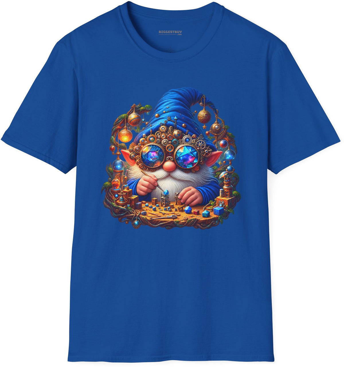 Gnome Of - Softstyle T-Shirt in Royal, front view