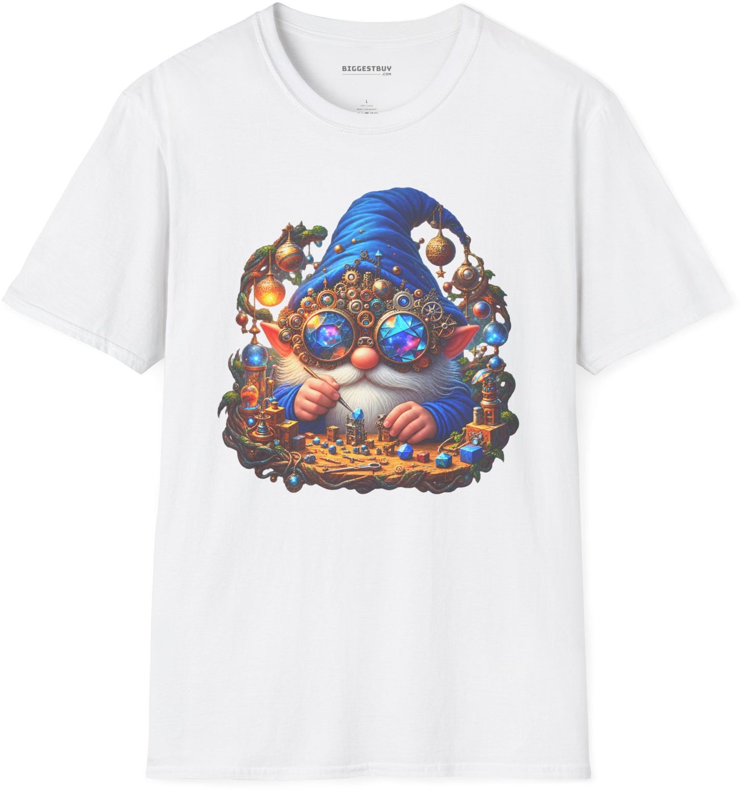 Gnome Of - Softstyle T-Shirt in White, front view