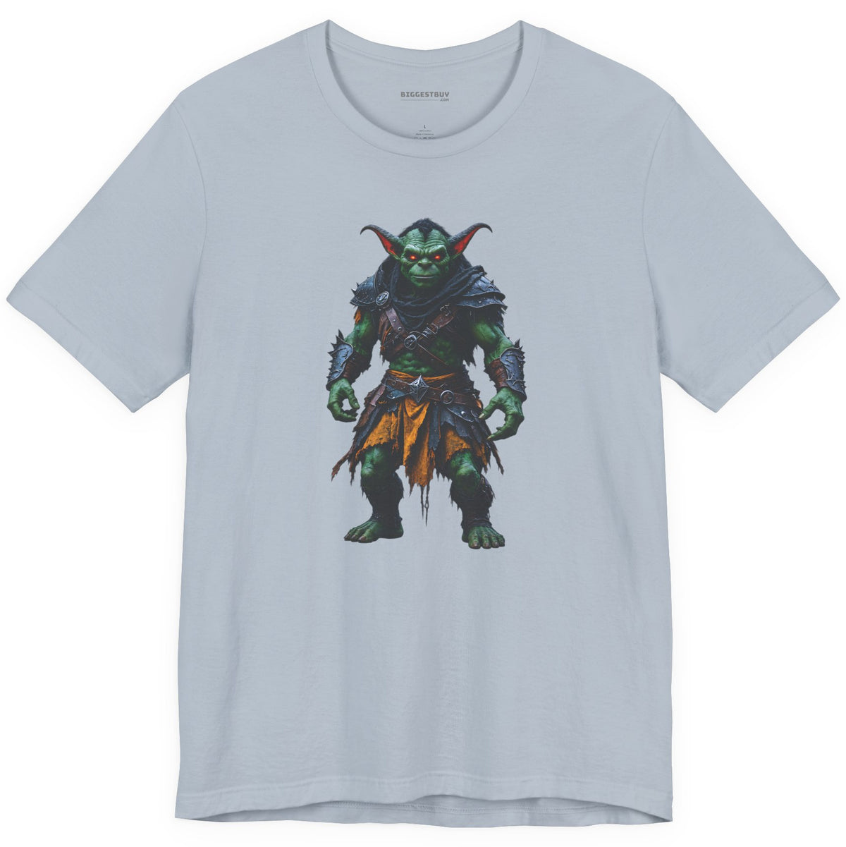 Goblin Rogue - Classic Jersey Tee in Light Blue, front view