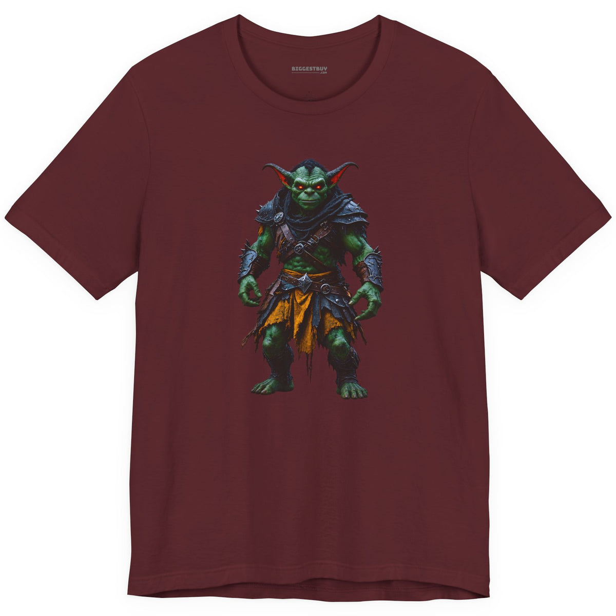 Goblin Rogue - Classic Jersey Tee in Maroon, front view