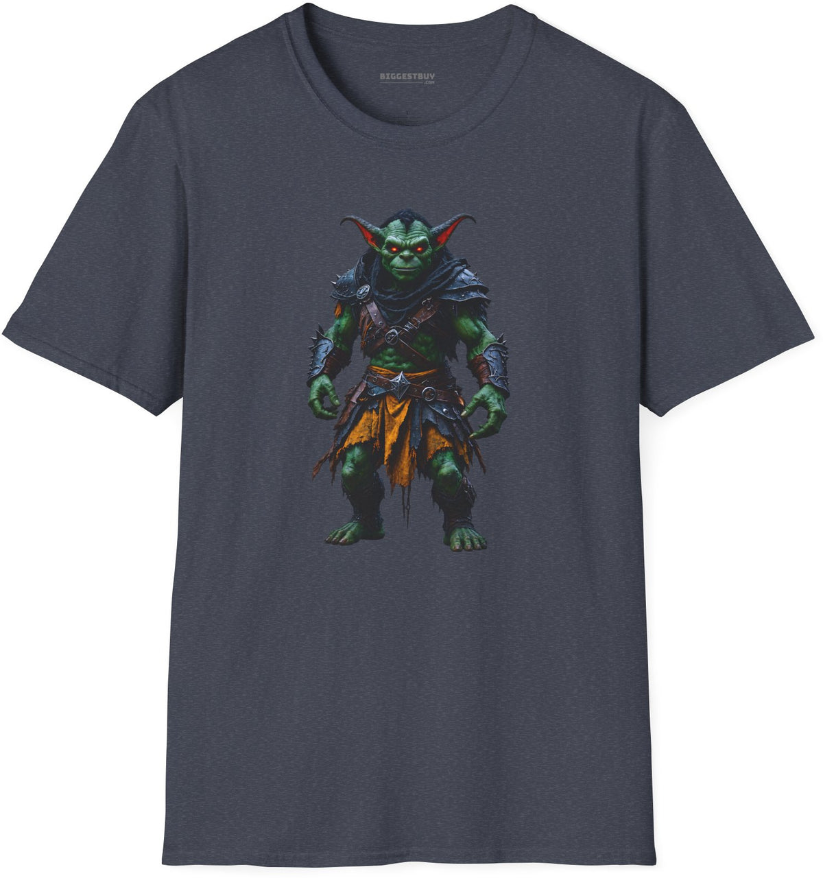Goblin Rogue - Softstyle T-Shirt in Heather Navy, front view