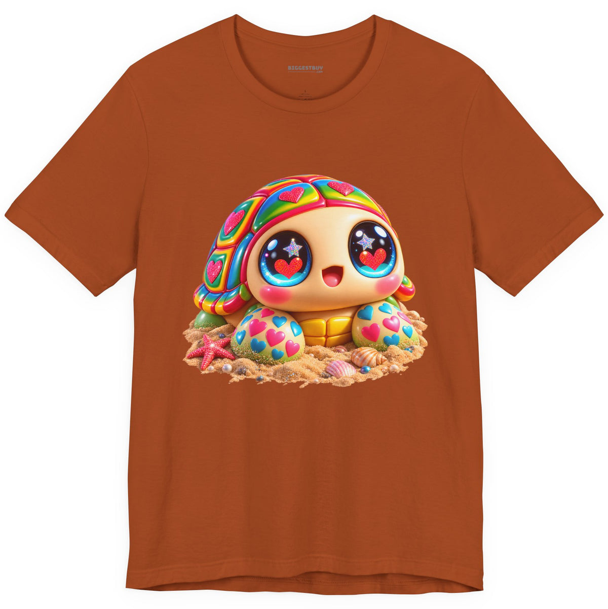 Heart-Tastic Shellie - Classic Jersey Tee in Autumn, front view