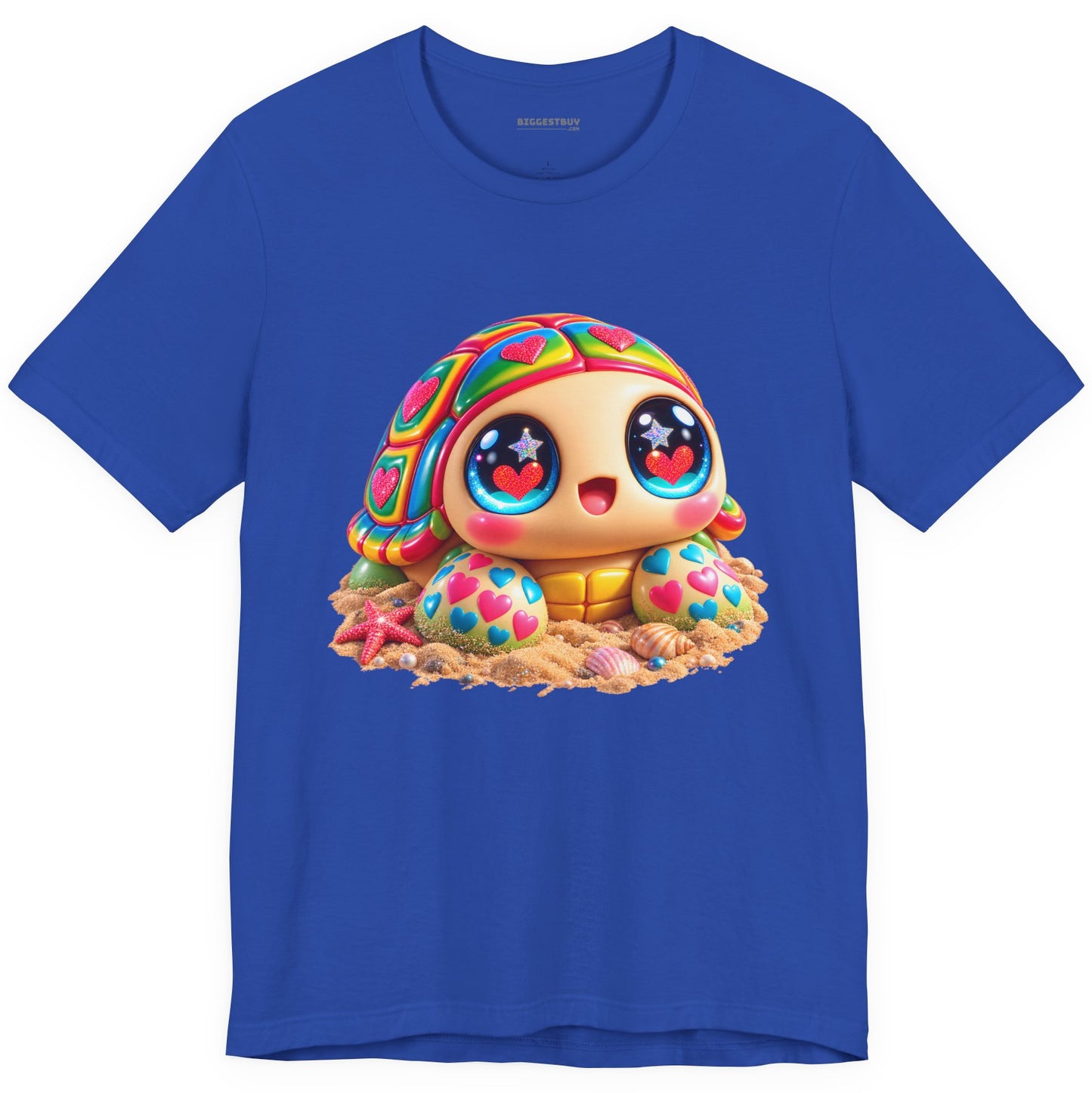 Heart-Tastic Shellie - Classic Jersey Tee in True Royal, front view