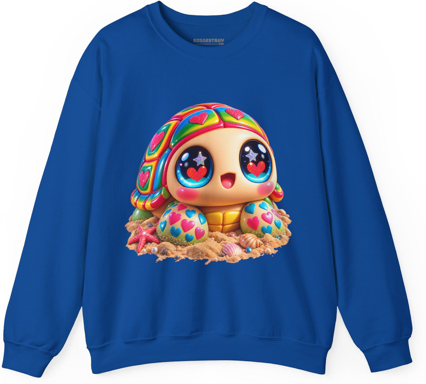 Heart-Tastic Shellie - Crewneck Sweatshirt in Royal, front view