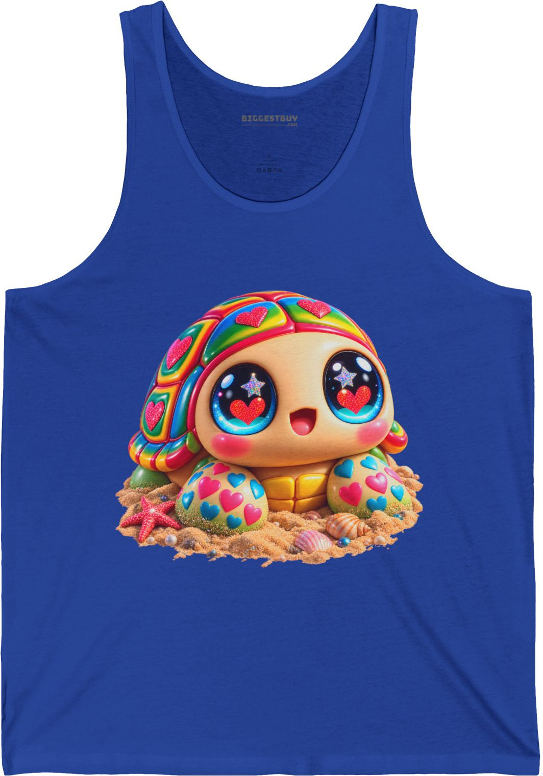 Heart-Tastic Shellie - Jersey Tank Top in True Royal, front view