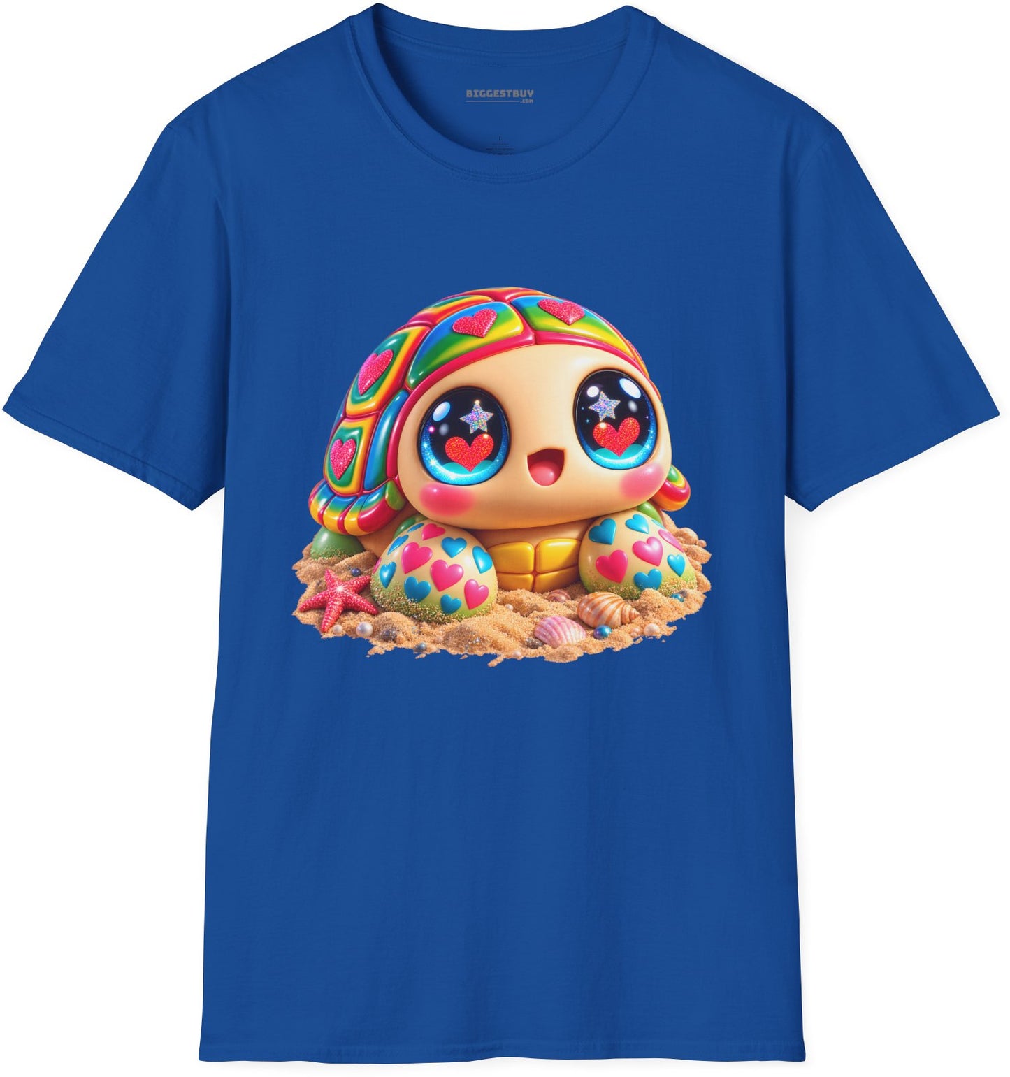 Heart-Tastic Shellie - Softstyle T-Shirt in Royal, front view