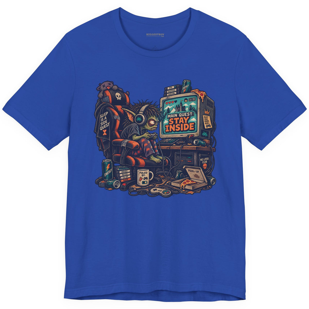 Indoor Quest - Classic Jersey Tee in True Royal, front view