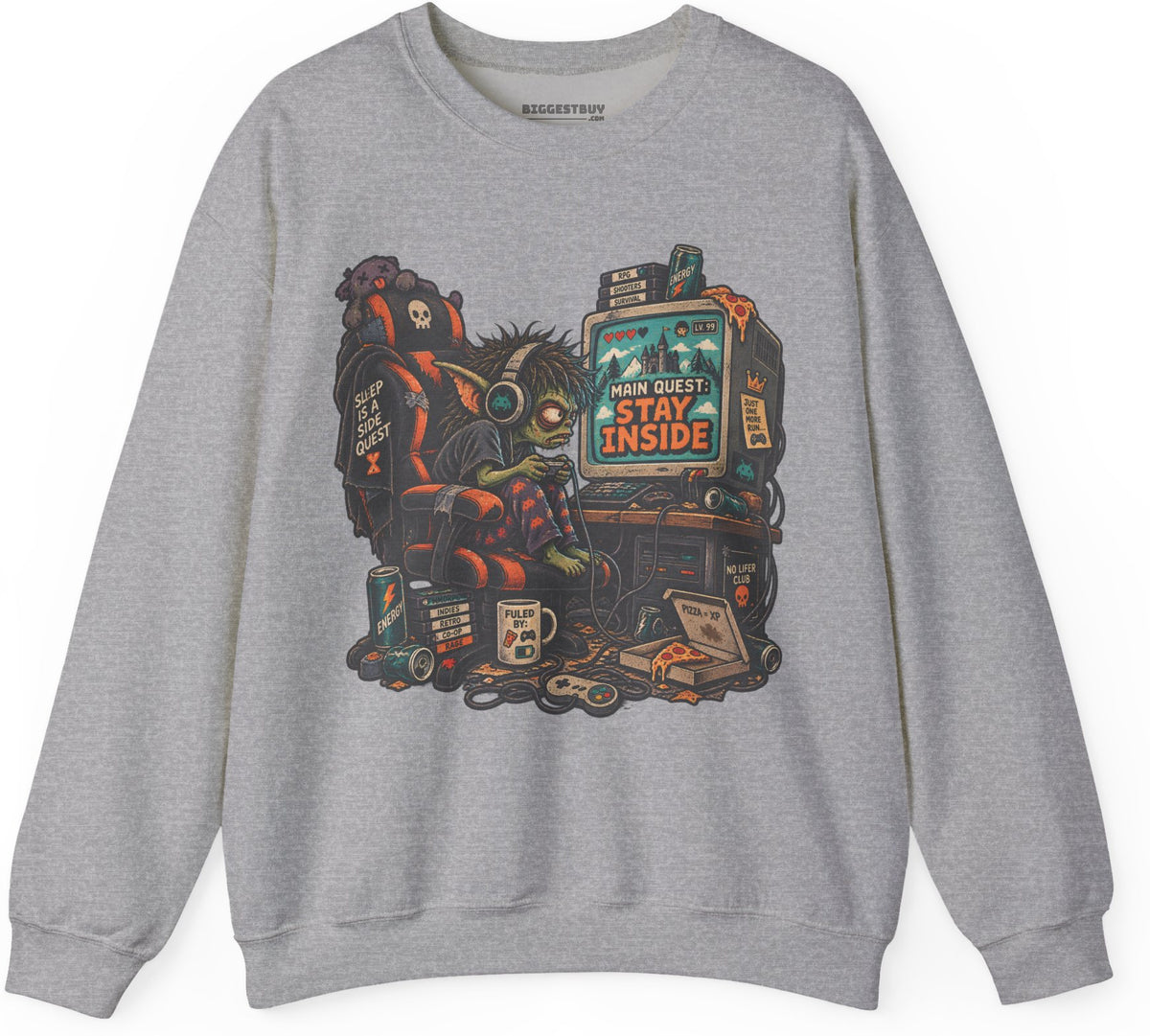 Indoor Quest - Crewneck Sweatshirt in Sport Grey, front view