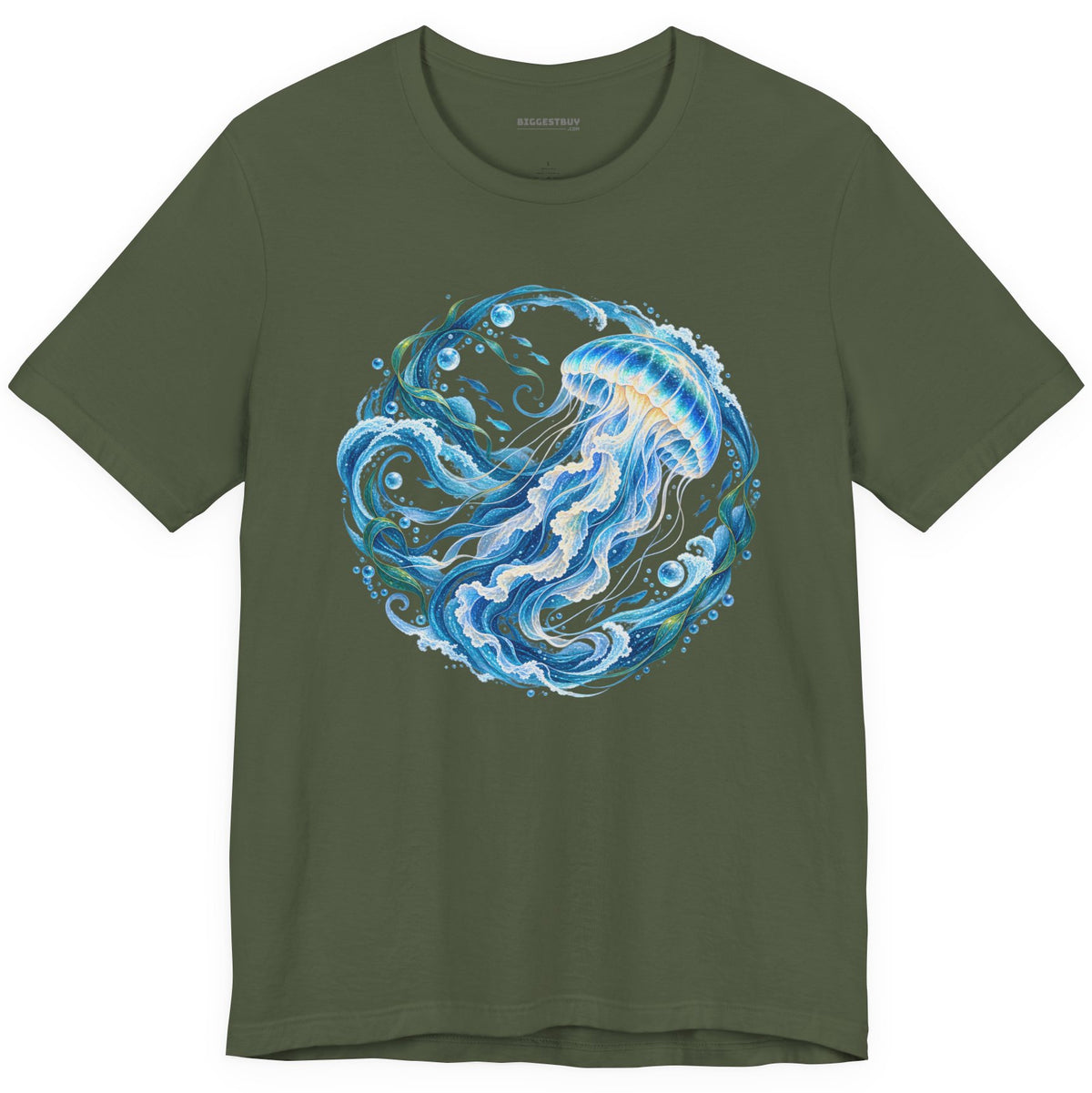 Jellylicious - Classic Jersey Tee in Military Green, front view