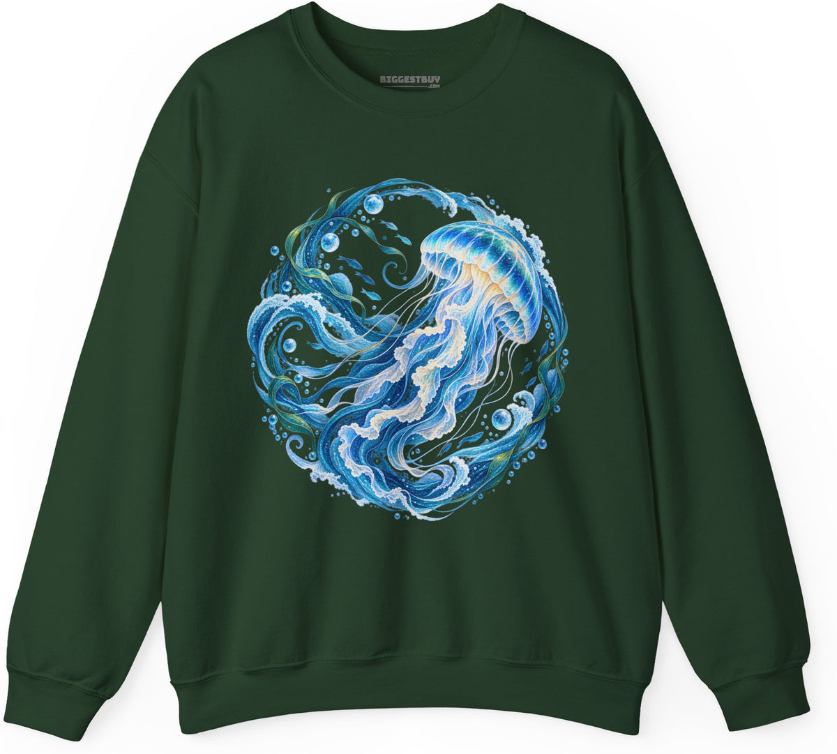 Jellylicious - Crewneck Sweatshirt in Forest Green, front view