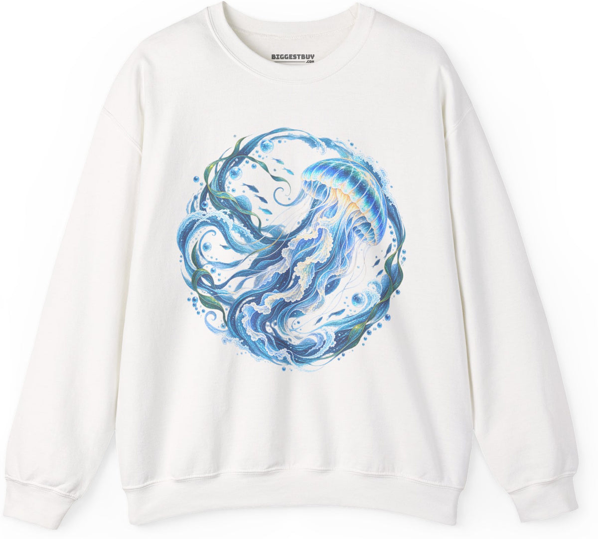 Jellylicious - Crewneck Sweatshirt in White, front view