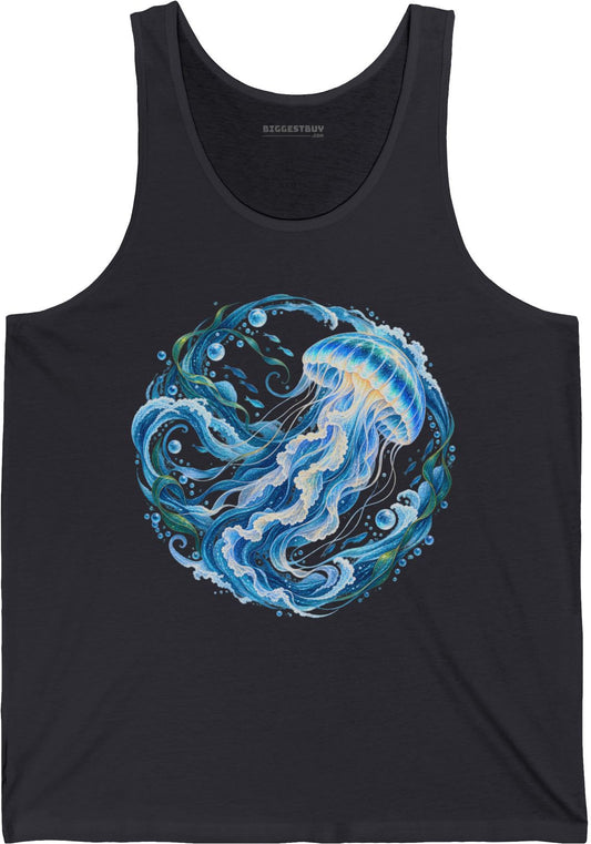 Jellylicious - Jersey Tank Top in Dark Grey, front view