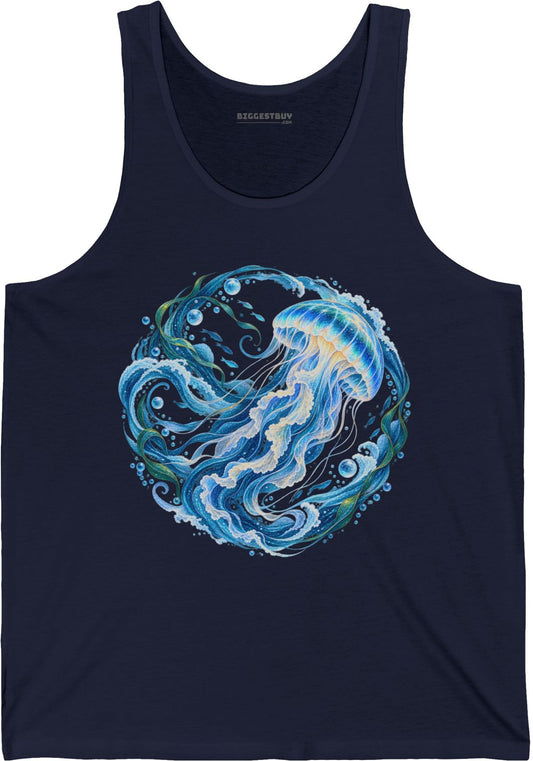 Jellylicious - Jersey Tank Top in Navy, front view