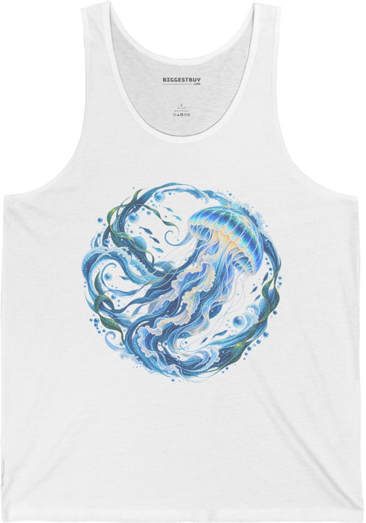 Jellylicious - Jersey Tank Top in White, front view