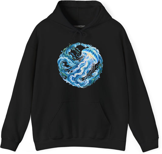 Jellylicious - Pullover Hoodie in Black, front view