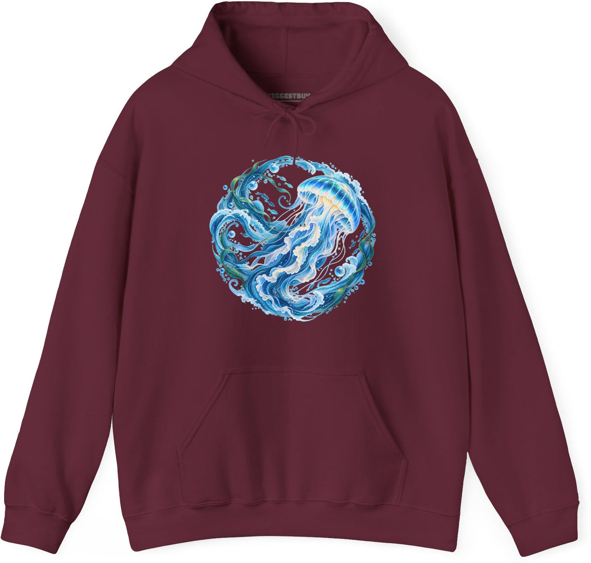 Jellylicious - Pullover Hoodie in Maroon, front view