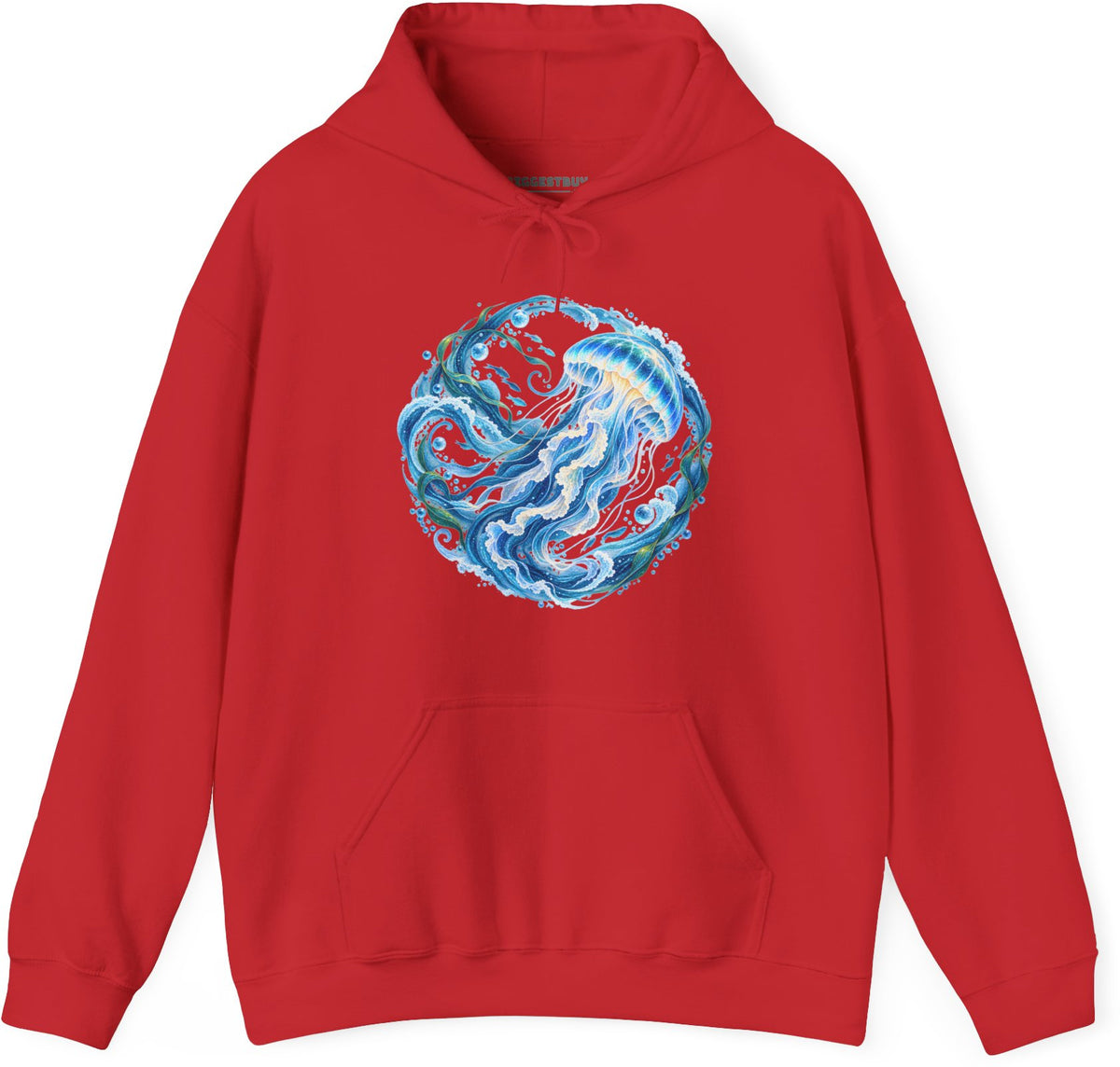 Jellylicious - Pullover Hoodie in Red, front view