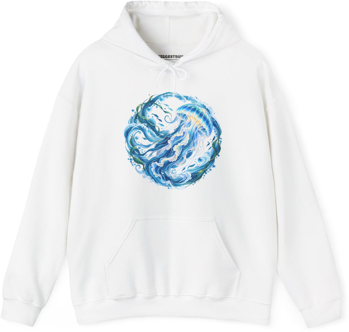 Jellylicious - Pullover Hoodie in White, front view