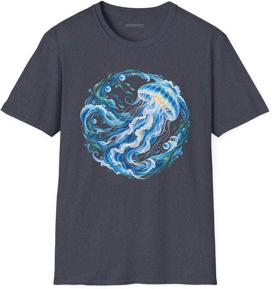 Jellylicious - Softstyle T-Shirt in Heather Navy, front view