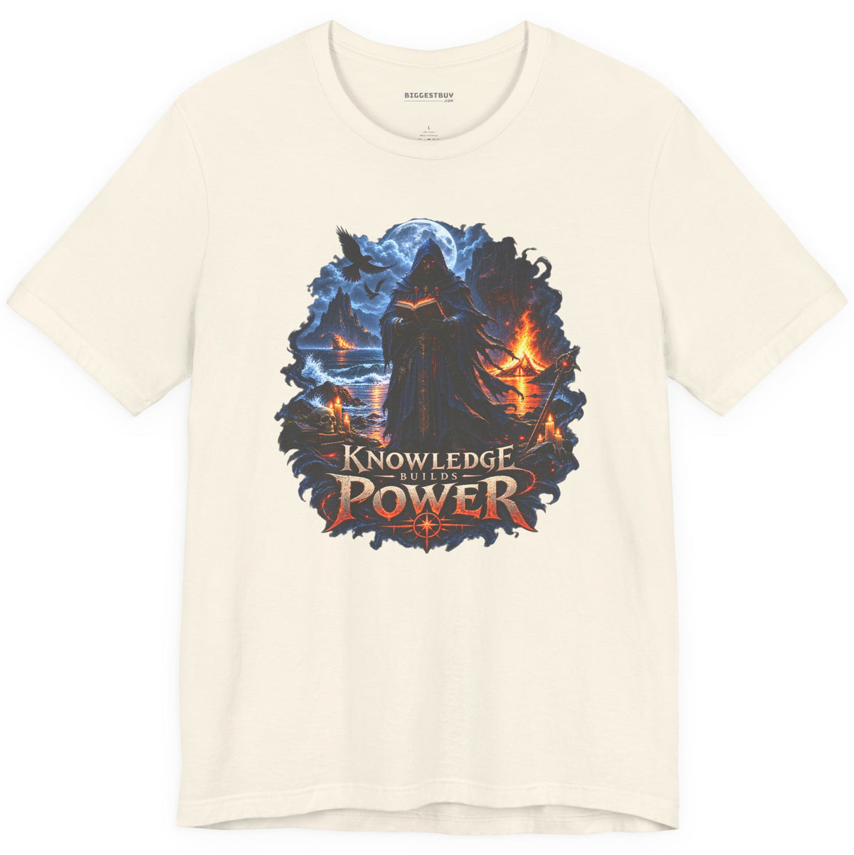 Knowledge Power - Classic Jersey Tee in Natural, front view