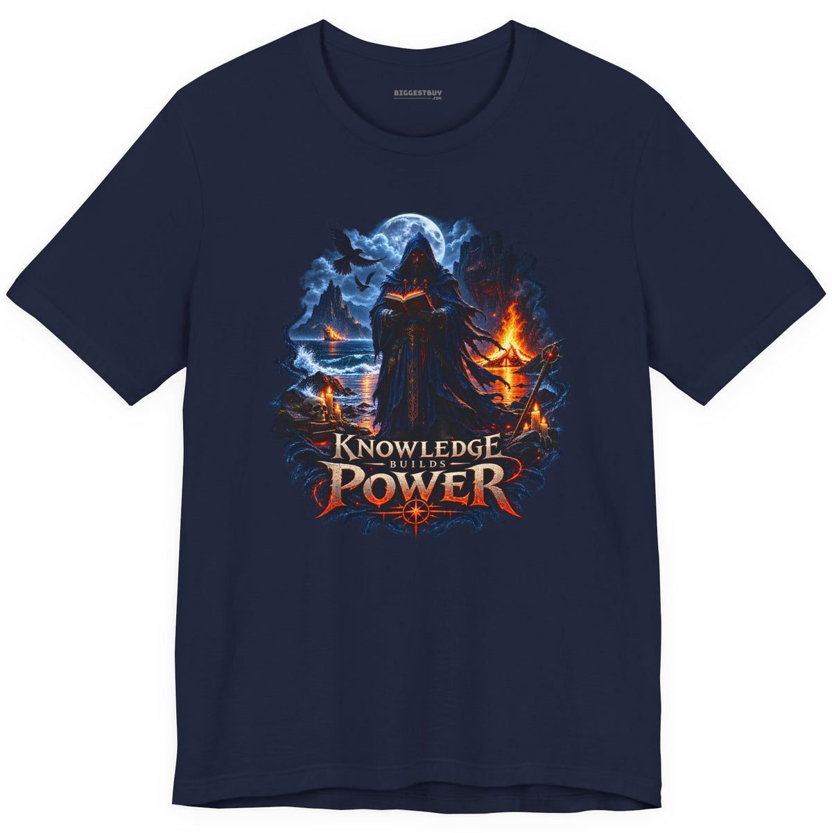 Knowledge Power - Classic Jersey Tee in Navy, front view