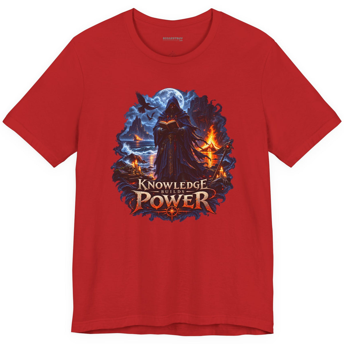 Knowledge Power - Classic Jersey Tee in Red, front view