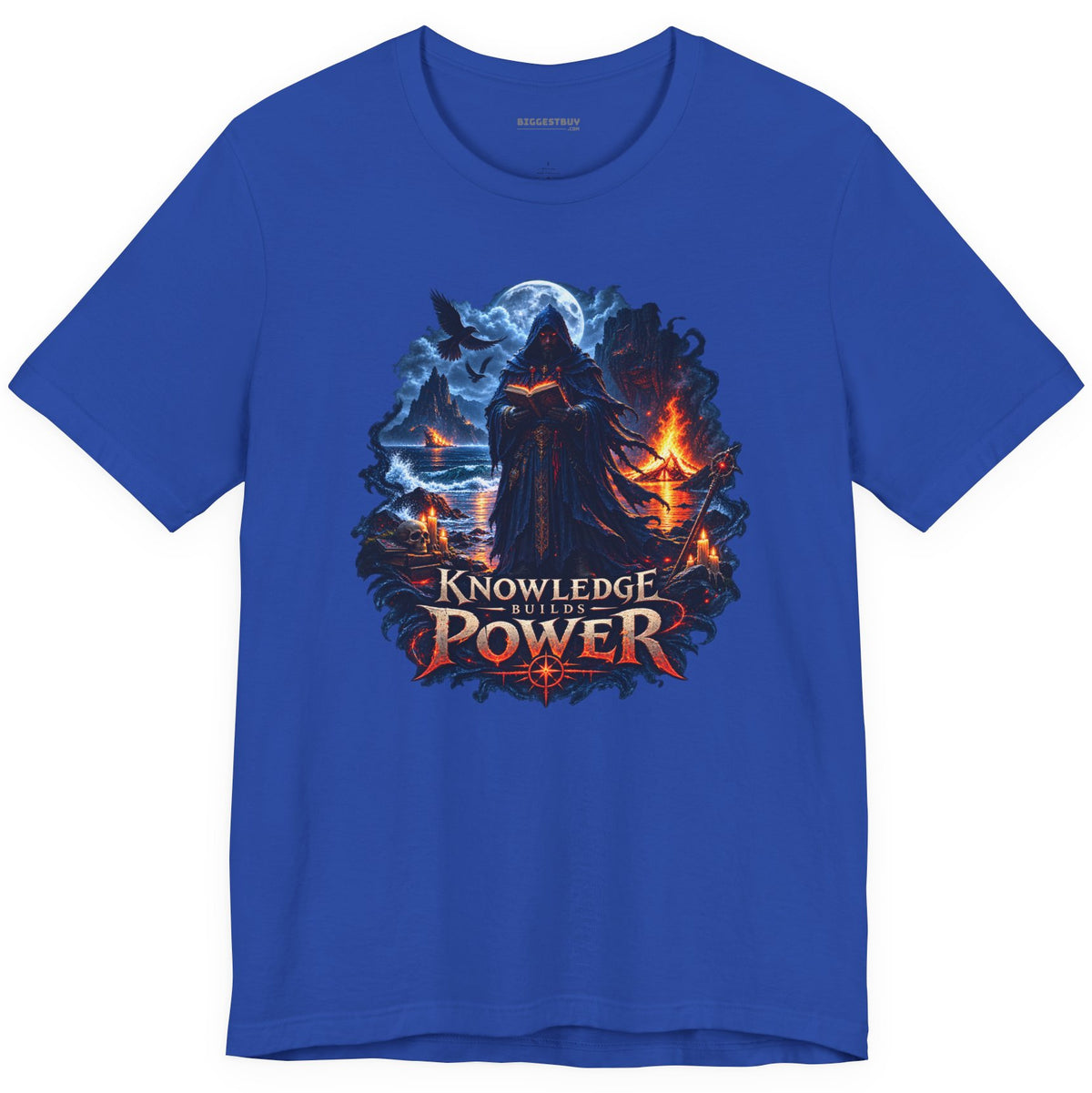 Knowledge Power - Classic Jersey Tee in True Royal, front view