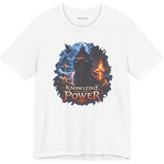 Knowledge Power - Classic Jersey Tee in White, front view