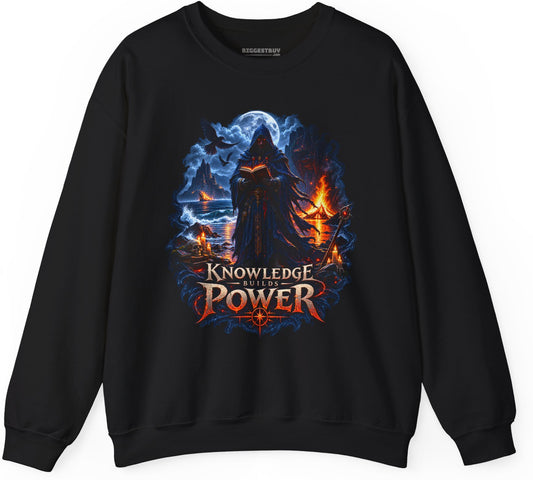 Knowledge Power - Crewneck Sweatshirt in Black, front view