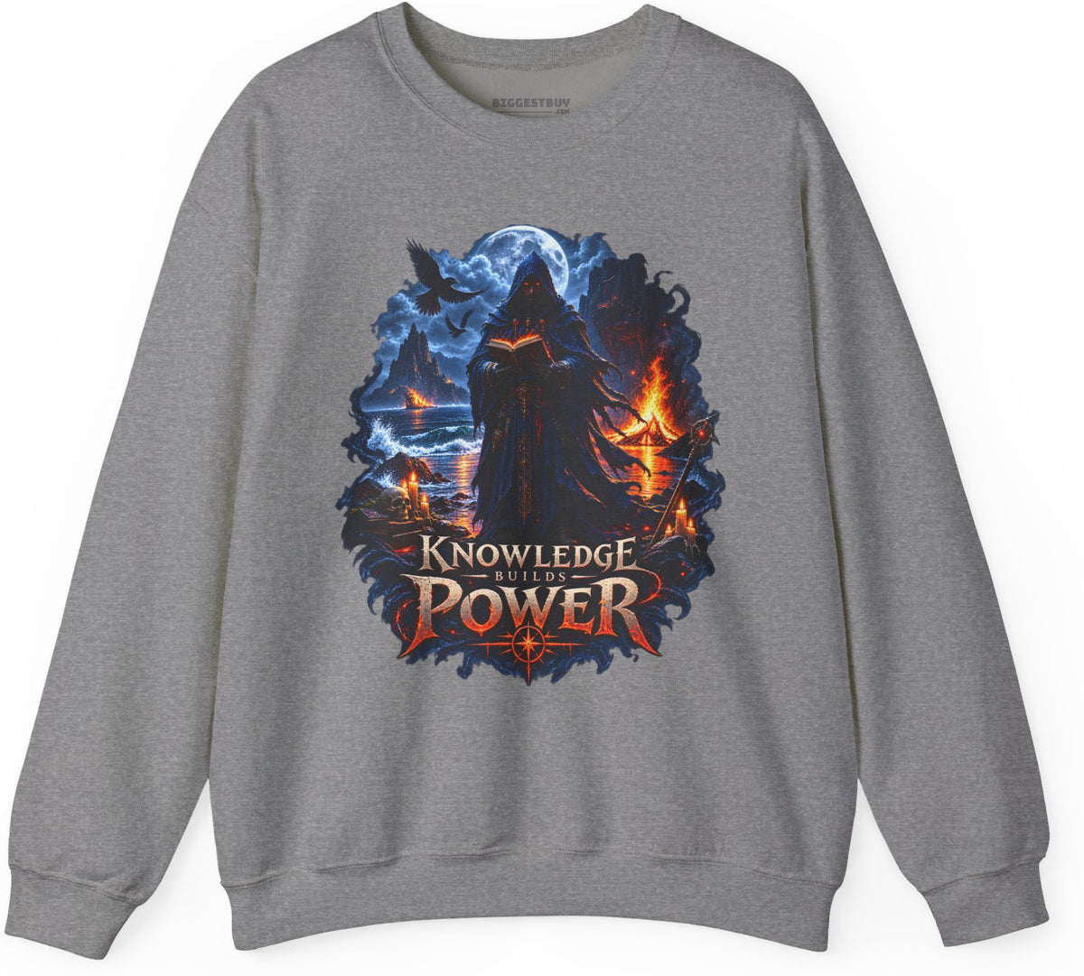 Knowledge Power - Crewneck Sweatshirt in Graphite Heather, front view