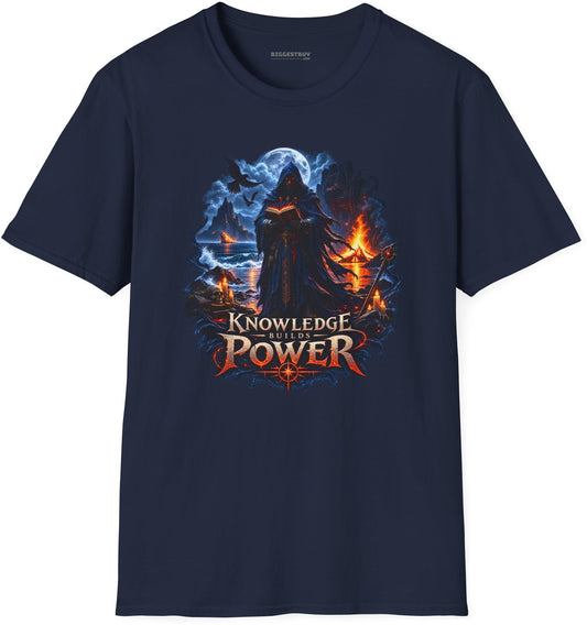 Knowledge Power - Softstyle T-Shirt in Navy, front view