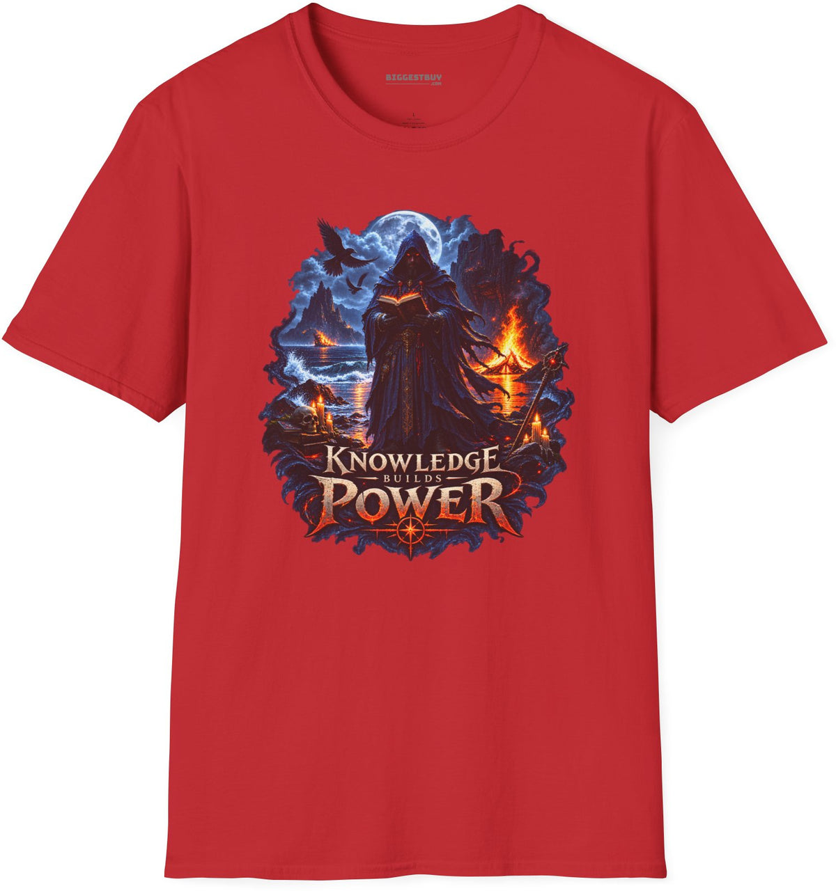 Knowledge Power - Softstyle T-Shirt in Red, front view
