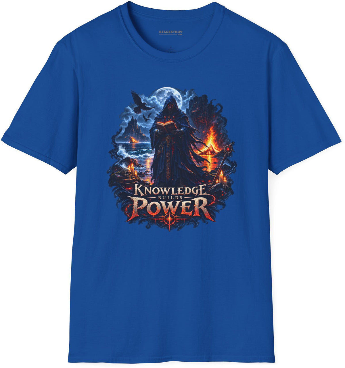 Knowledge Power - Softstyle T-Shirt in Royal, front view