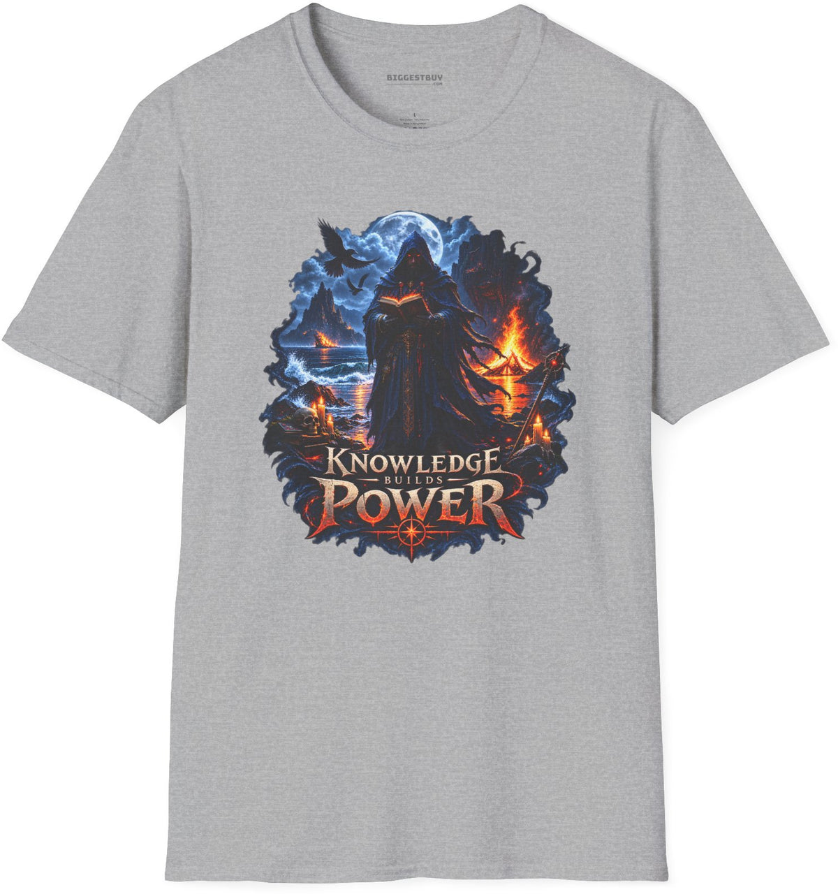Knowledge Power - Softstyle T-Shirt in Sport Grey, front view