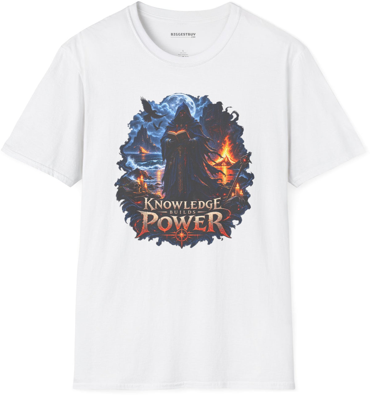Knowledge Power - Softstyle T-Shirt in White, front view