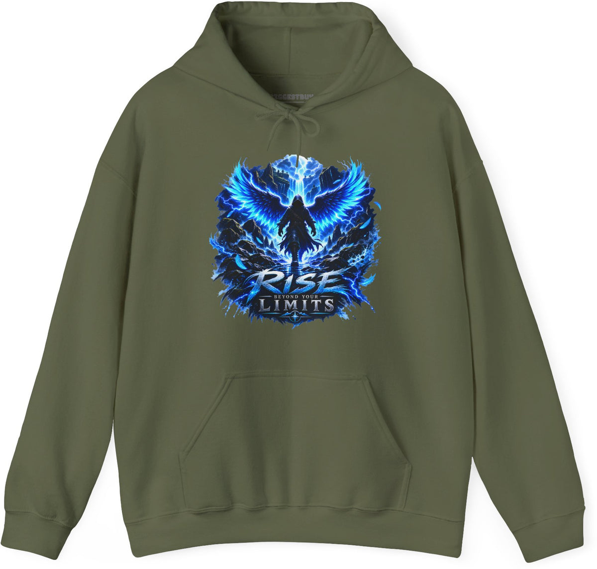 Limit Break - Pullover Hoodie in Military Green, front view
