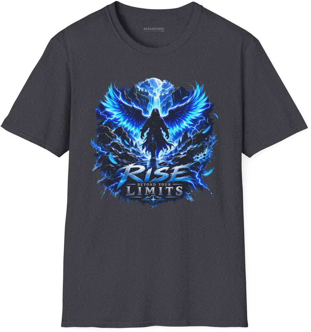 Limit Break - Softstyle T-Shirt in Dark Heather Grey, front view