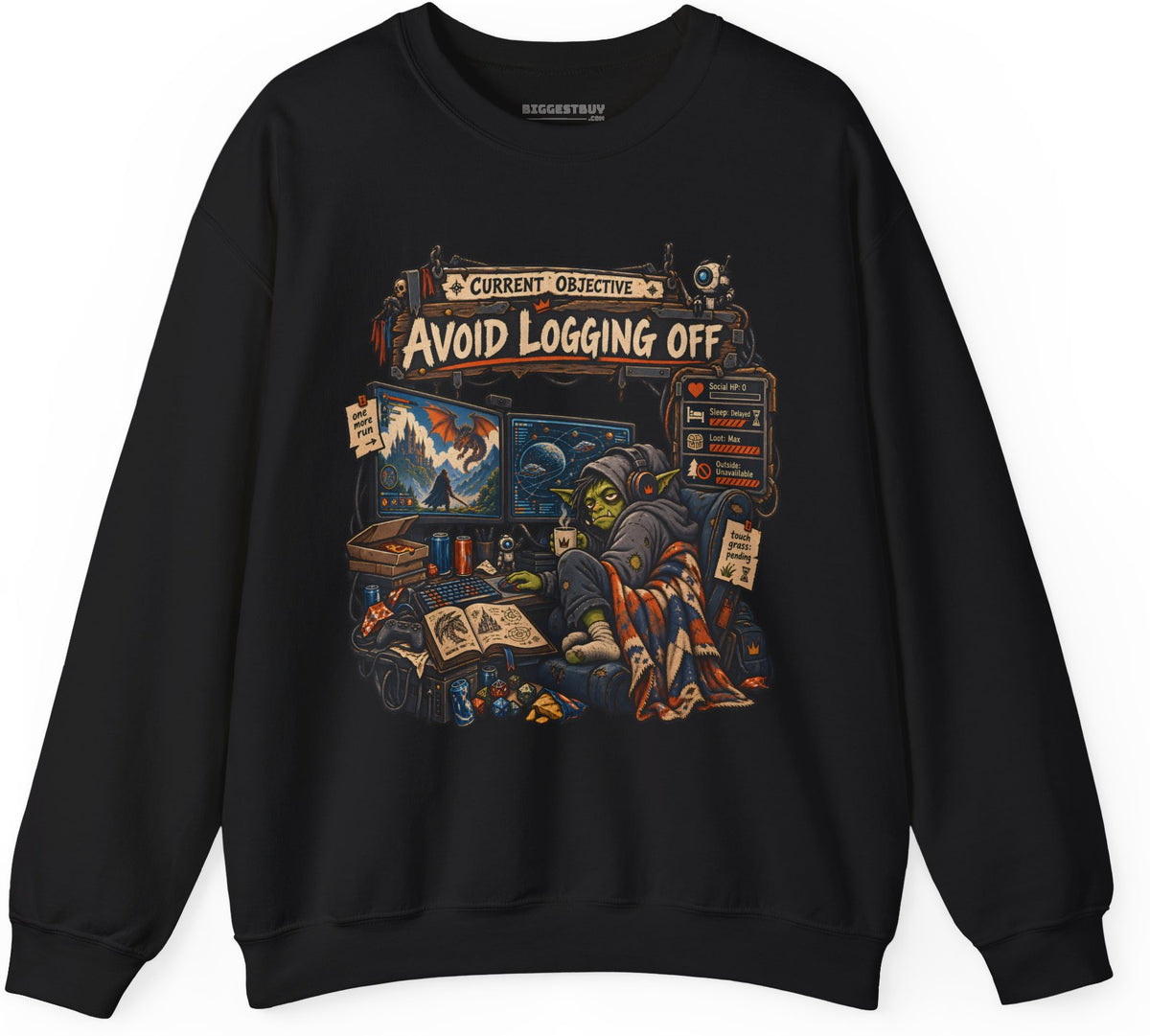 Logoff Dodge - Crewneck Sweatshirt in Black, front view