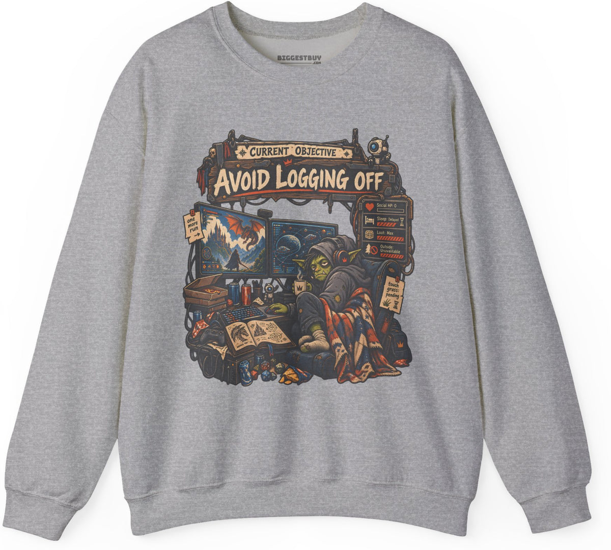 Logoff Dodge - Crewneck Sweatshirt in Sport Grey, front view