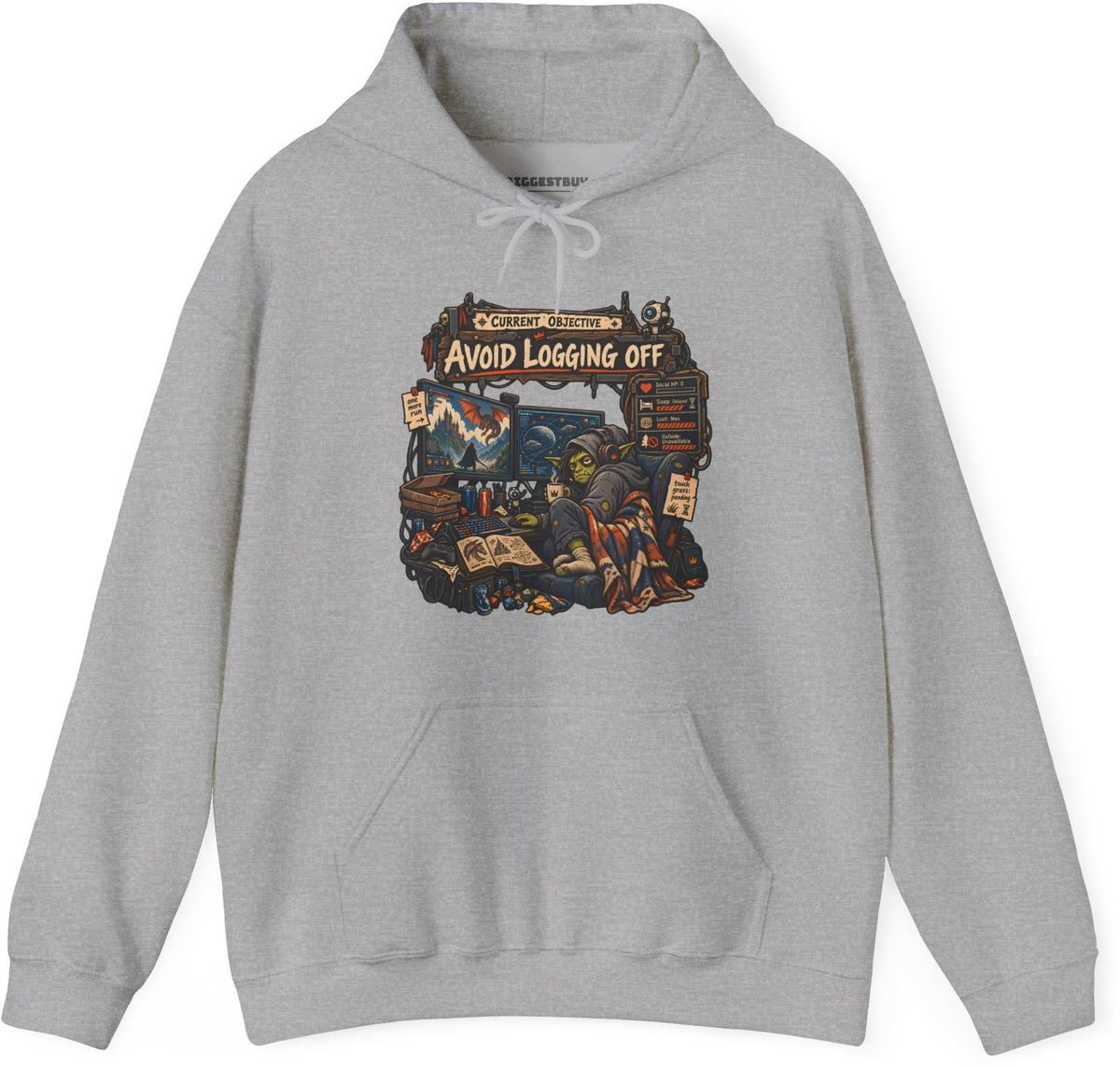 Logoff Dodge - Pullover Hoodie in Sport Grey, front view