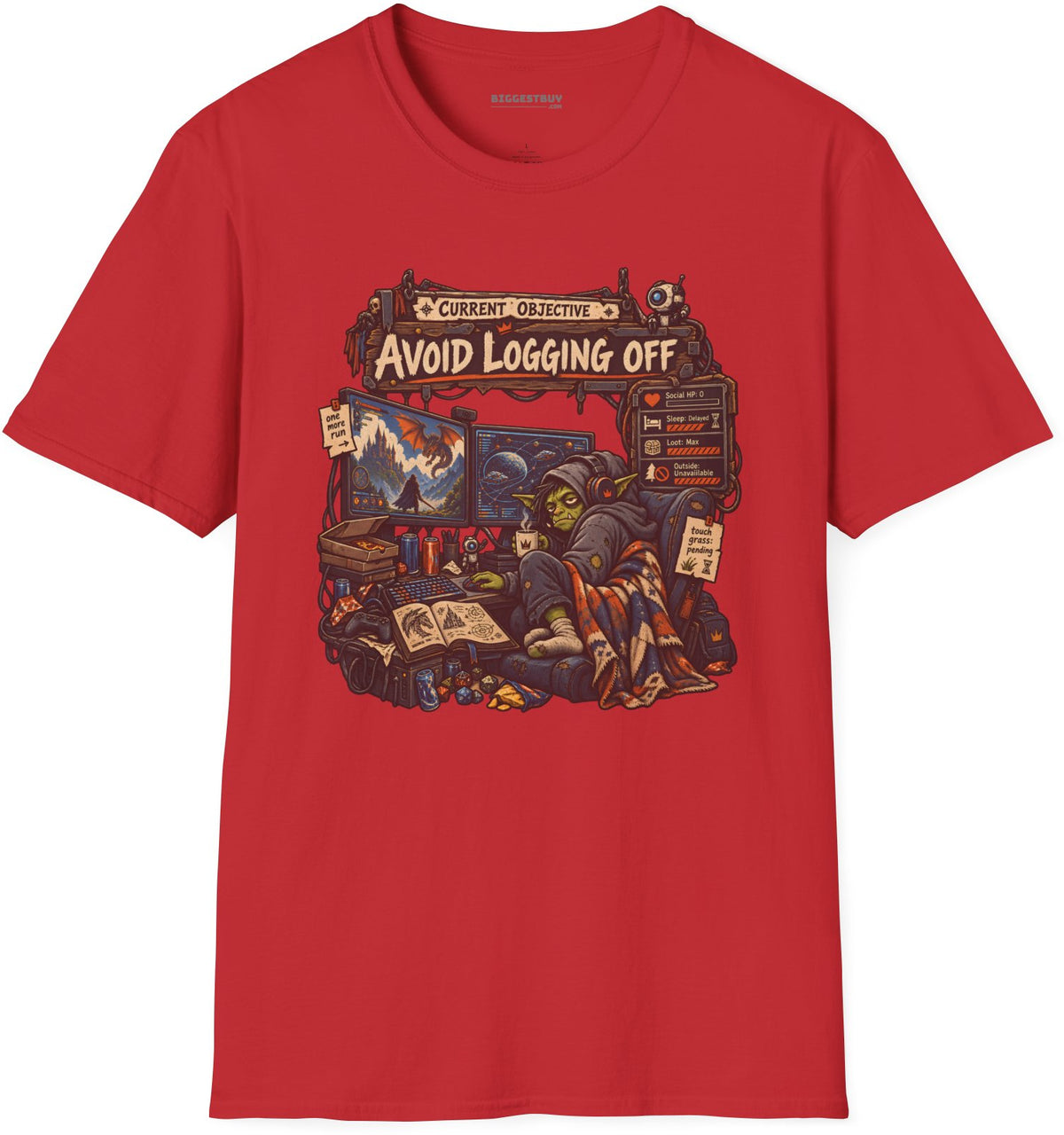 Logoff Dodge - Softstyle T-Shirt in Red, front view