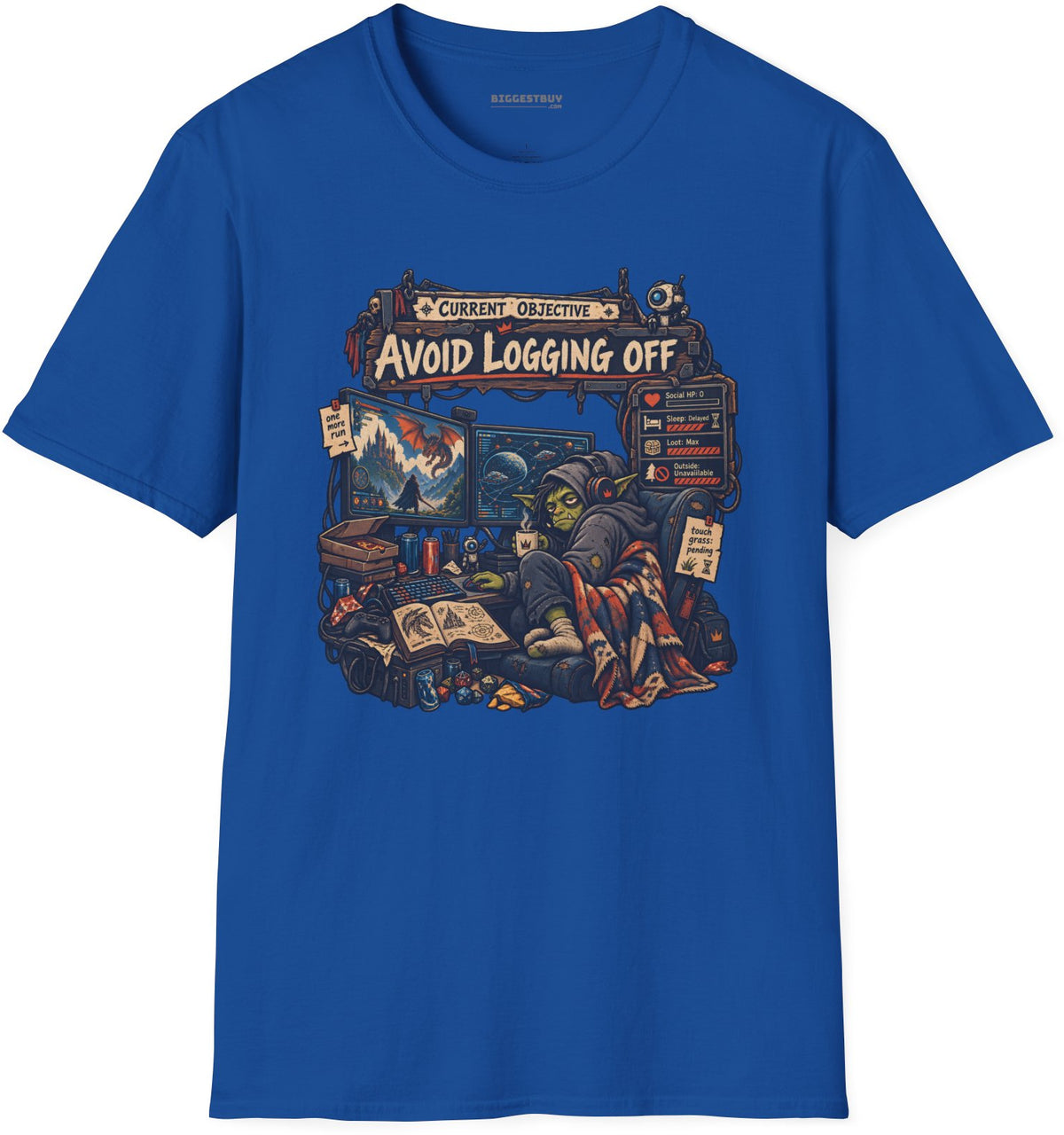 Logoff Dodge - Softstyle T-Shirt in Royal, front view
